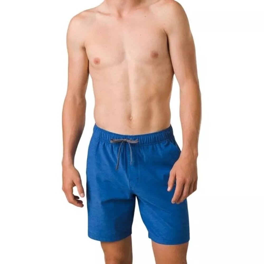 PrAna Canyon Camp Short Rich Sapphire Mens XXL/7 Corduroy Elastic Waist Drawcord